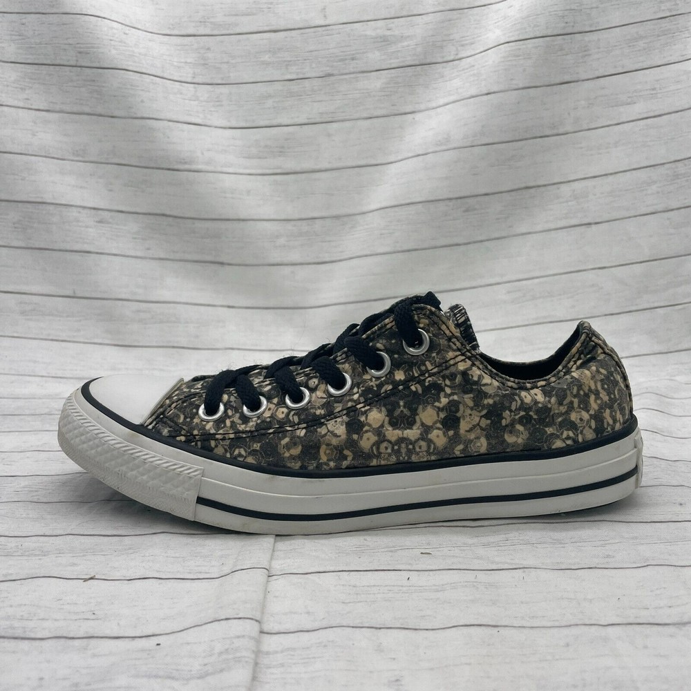 Converse Chuck Taylor All Star Low Athletic Shoes Size 7.5 Black Tan 542477F - Picture 4 of 11